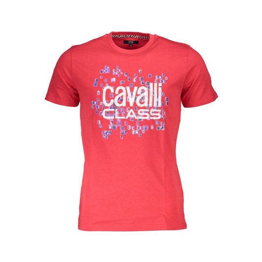 Cavalli Class Red Cotton T-Shirt Cavalli Class Tomato