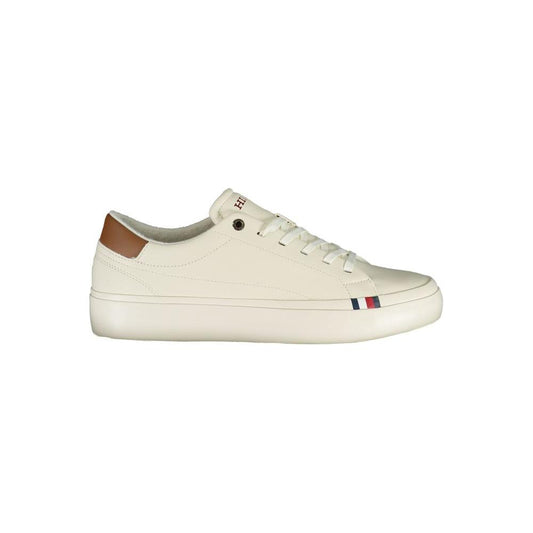 Tommy Hilfiger White Polyethylene Men Sneaker Tommy Hilfiger Light Gray