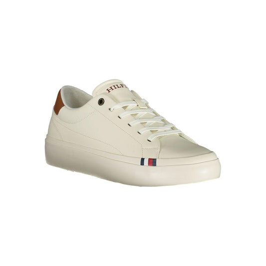 Tommy Hilfiger White Polyethylene Men Sneaker Tommy Hilfiger Light Gray