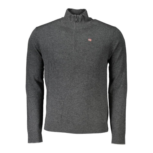 Napapijri Gray Fabric Men Sweater Napapijri Dark Slate Gray