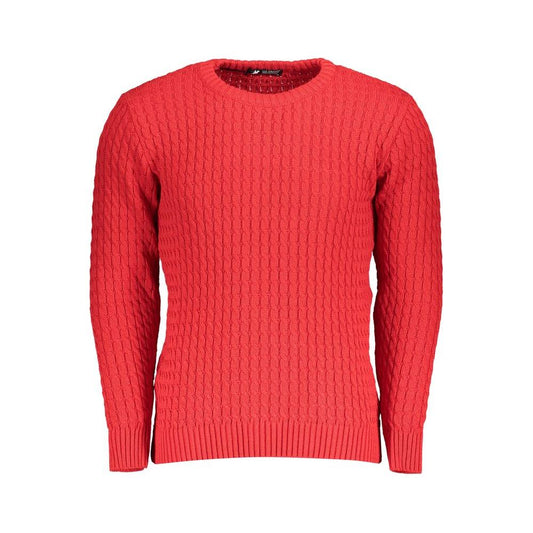 U.S. Grand Polo Elegant Twisted Crew Neck Sweater in Pink U.S. Grand Polo Firebrick