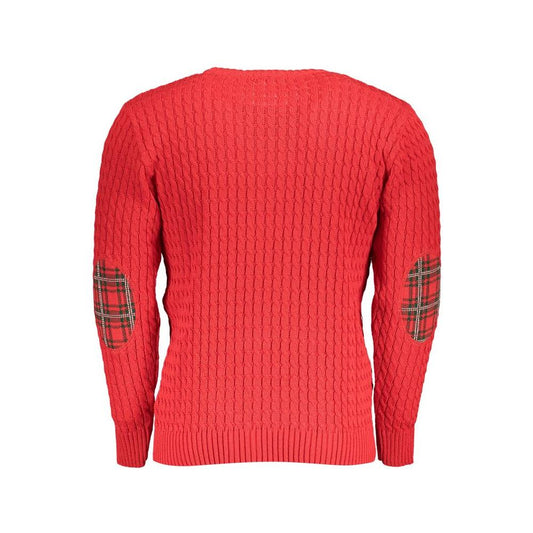 U.S. Grand Polo Elegant Twisted Crew Neck Sweater in Pink U.S. Grand Polo Tomato