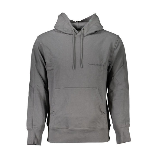 Calvin Klein Elegant Gray Hooded Sweatshirt Calvin Klein Dim Gray