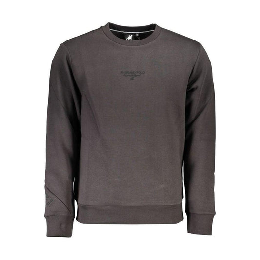 U.S. Grand Polo Sleek Gray Fleece Crew Neck Sweatshirt U.S. Grand Polo Dark Slate Gray