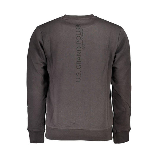 U.S. Grand Polo Sleek Gray Fleece Crew Neck Sweatshirt U.S. Grand Polo Dark Slate Gray