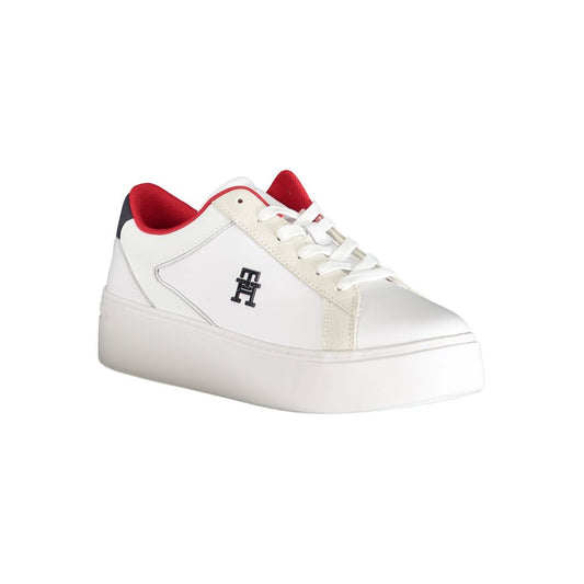 Tommy Hilfiger White Polyester Sneaker Tommy Hilfiger Light Gray