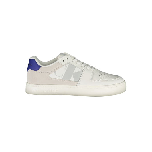 Calvin Klein White Leather Mens Sneaker Calvin Klein Light Gray