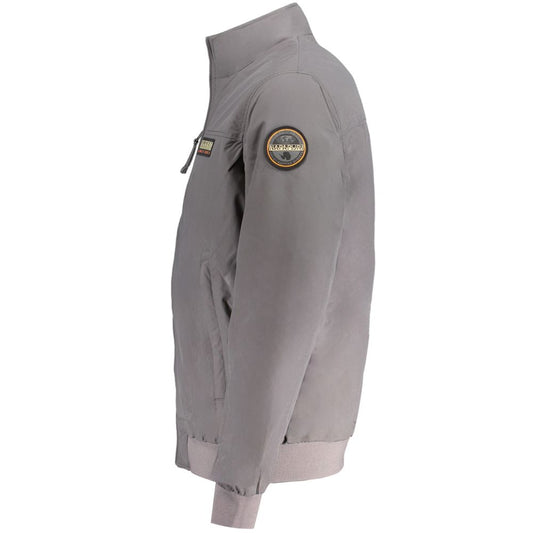Napapijri Gray Polyamide Jacket Napapijri Light Slate Gray