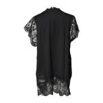 Dolce & Gabbana Black Lace Sheer Sacred Heart Crew Neck Top TSH878586-40