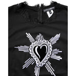 Dolce & Gabbana Black Lace Sheer Sacred Heart Crew Neck Top TSH878586-40