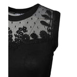 Dolce & Gabbana Black Lace Sheer Crew Neck Sleeveless Top TSH878587-36