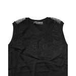 Dolce & Gabbana Black Lace Sheer Crew Neck Sleeveless Top TSH878587-36