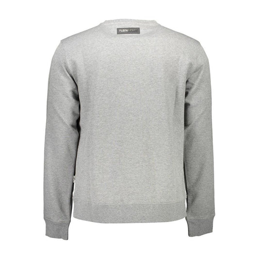 Plein Sport Gray Cotton Men Sweater Plein Sport Gray