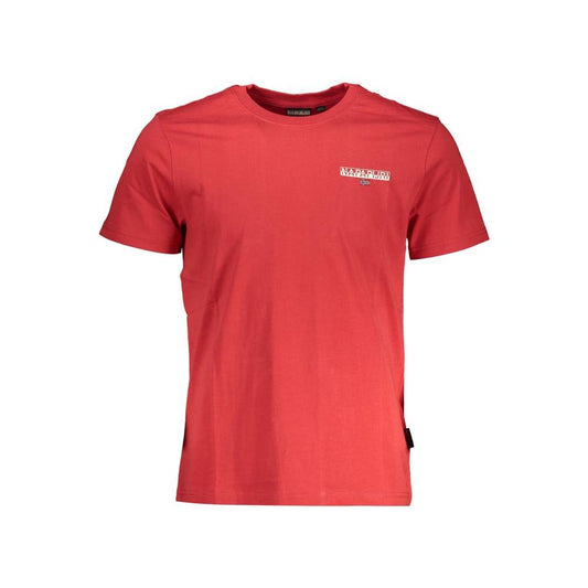 Napapijri Red Cotton Men T-Shirt Napapijri Maroon