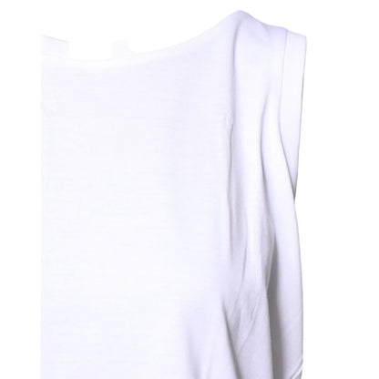 Dolce & Gabbana White Cotton Sleeveless Crew Neck T-shirt