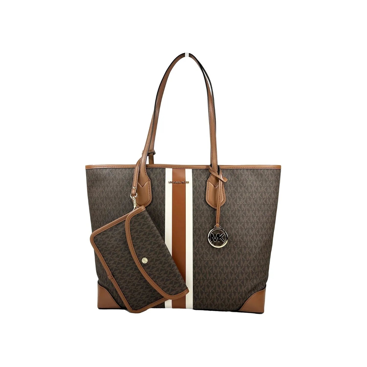 Front view with bag zipped and handles upright.
