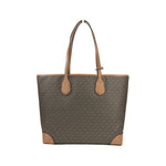 Michael Kors Eva Large Stripe Travel Tote Bag Plus Pouch Brown 79988