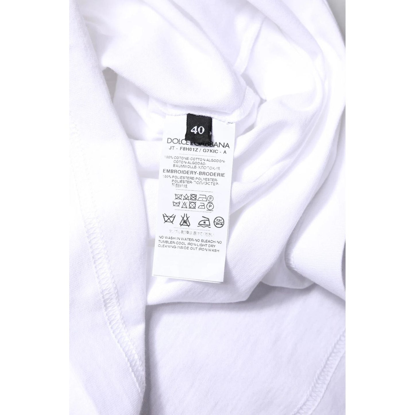 Dolce & Gabbana White #DGFamily Print Cotton Crew Neck T-shirt