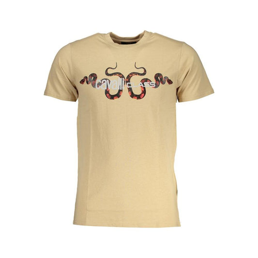Cavalli Class Beige Cotton T-Shirt Cavalli Class Tan