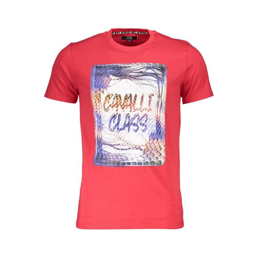 Cavalli Class Red Cotton T-Shirt Cavalli Class Tomato
