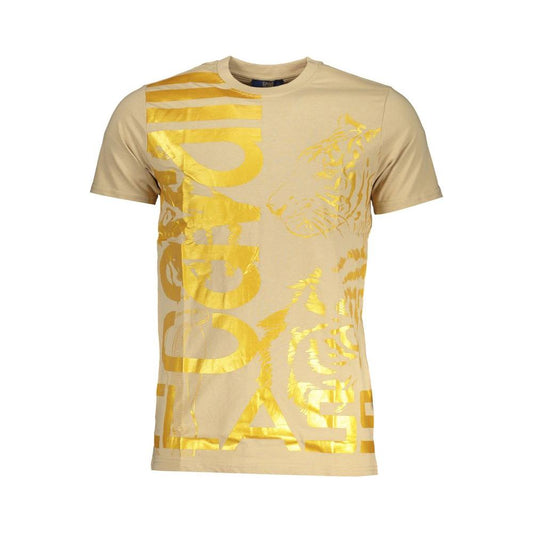 Cavalli Class Beige Cotton T-Shirt Cavalli Class Tan