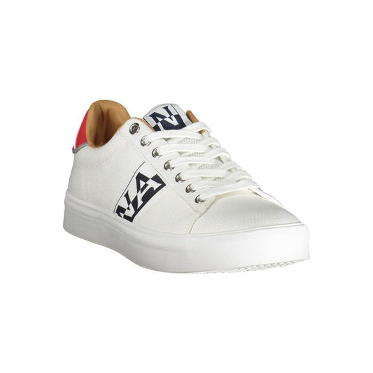 Napapijri White Polyester Mens Sneaker Napapijri Light Gray