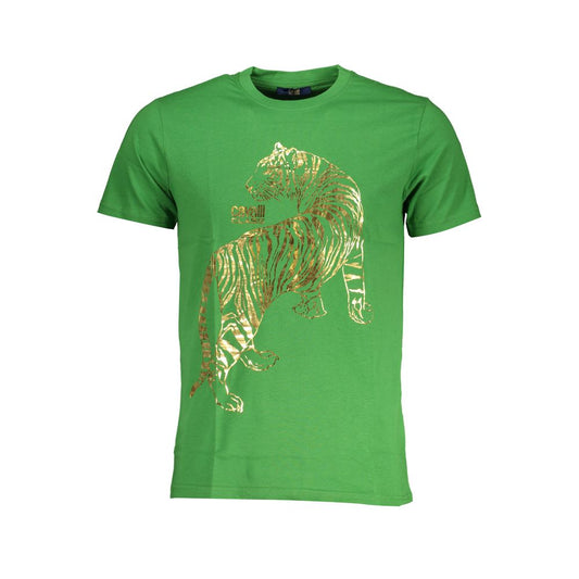 Cavalli Class Green Cotton T-Shirt Cavalli Class Sea Green