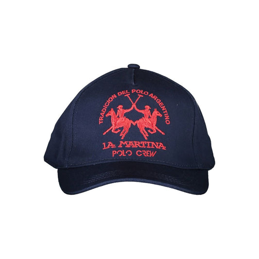 La Martina Blue Cotton Hats & Cap La Martina Dark Slate Gray