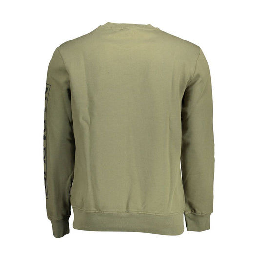 Napapijri Green Cotton Men Sweater Napapijri Slate Gray