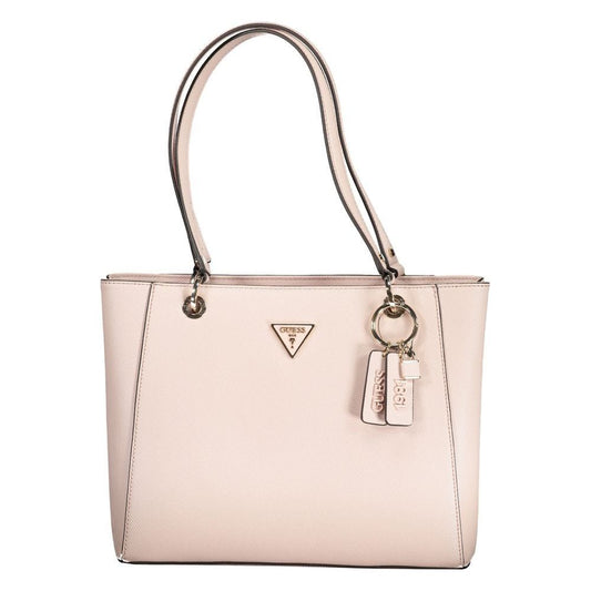 Guess Jeans Pink Polyethylene Handbag Guess Jeans Light Gray