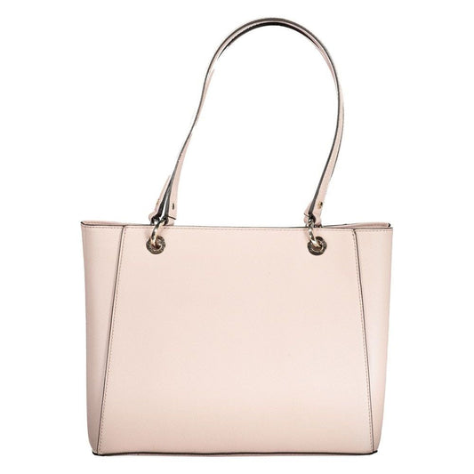 Guess Jeans Pink Polyethylene Handbag Guess Jeans Antique White