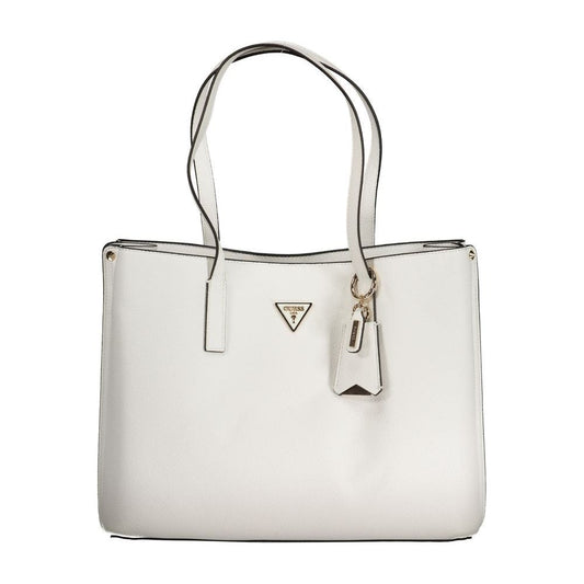 Guess Jeans White Polyethylene Handbag Guess Jeans Light Gray