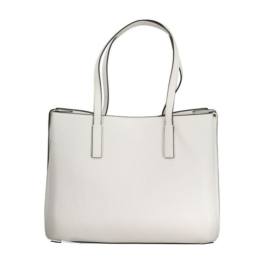 Guess Jeans White Polyethylene Handbag Guess Jeans Light Gray