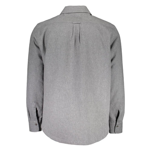 Gant Gray Cotton Men Shirt Gant Dark Gray