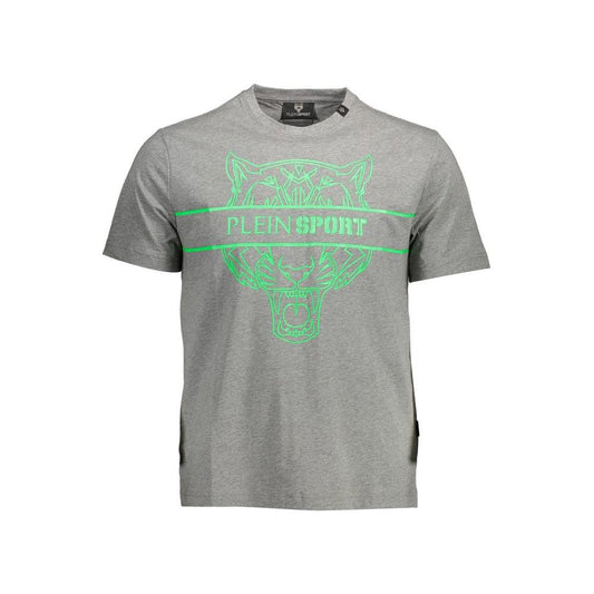 Plein Sport Gray Cotton Men T-Shirt Plein Sport Dark Gray