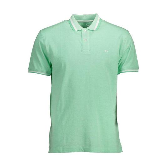 Harmont & Blaine Green Cotton Men Polo Shirt Harmont & Blaine Dark Sea Green