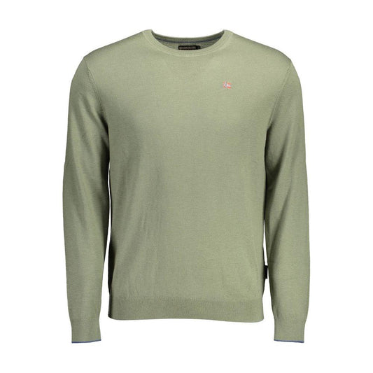 Napapijri Green Wool Men Sweater Napapijri Dark Sea Green