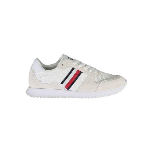 Tommy Hilfiger White Polyester Men Sneaker Tommy Hilfiger Light Gray