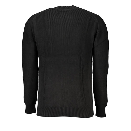 Calvin Klein Sleek Cotton Crew Neck Sweater with Contrast Details Calvin Klein Black