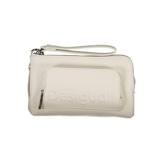 Desigual White Polyethylene Handbag Desigual Light Gray
