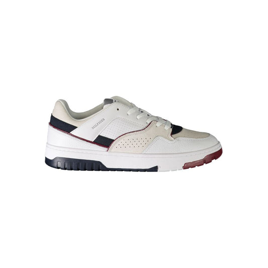 Tommy Hilfiger White Polyethylene Men Sneaker Tommy Hilfiger Light Gray