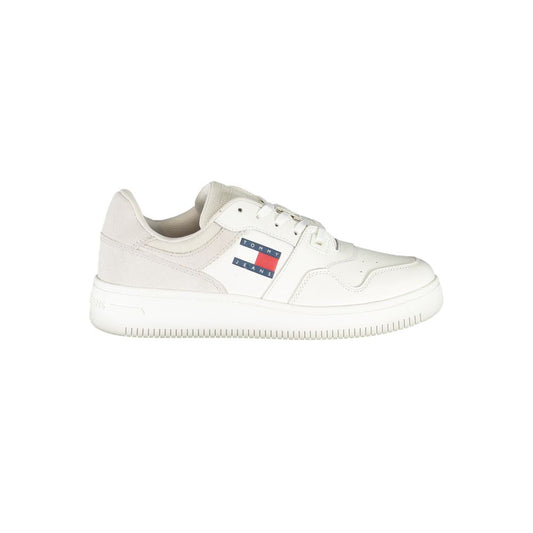 Tommy Hilfiger White Polyester Sneaker Tommy Hilfiger Beige