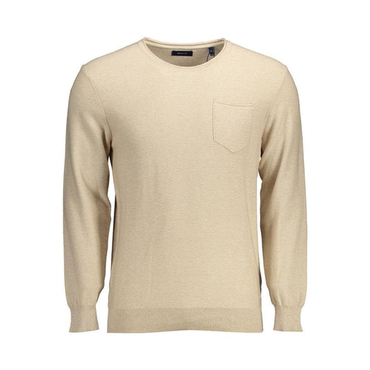 Gant Beige Cotton Men Sweater Gant Gray