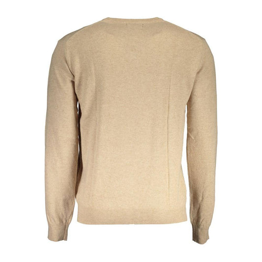 La Martina Beige Wool Men Sweater La Martina Tan