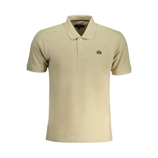 La Martina Beige Cotton Polo Shirt La Martina Tan