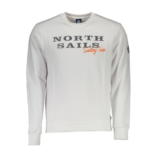 North Sails White Cotton Men Sweater North Sails Light Gray