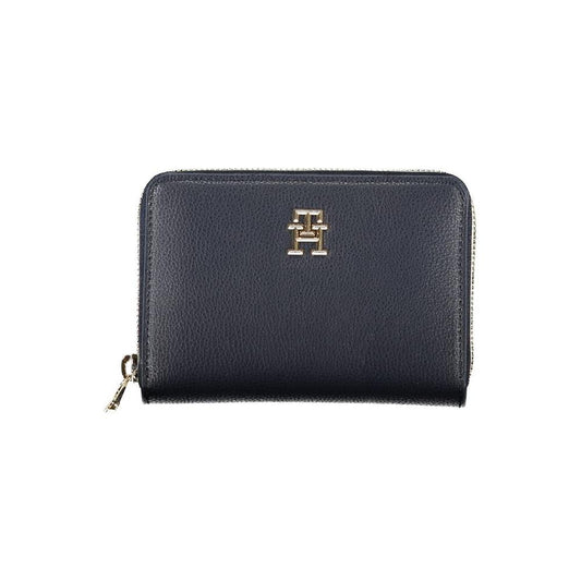 Tommy Hilfiger Sleek Blue Multipurpose Wallet with Zip Closure Tommy Hilfiger Dark Slate Gray