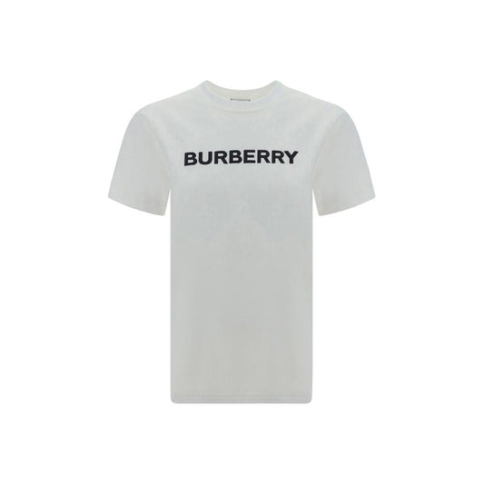 Burberry cotton T-shirt with ribbed crew neck and iconic monogram. Monochrome pattern, regular fit, perfect for a designer look.