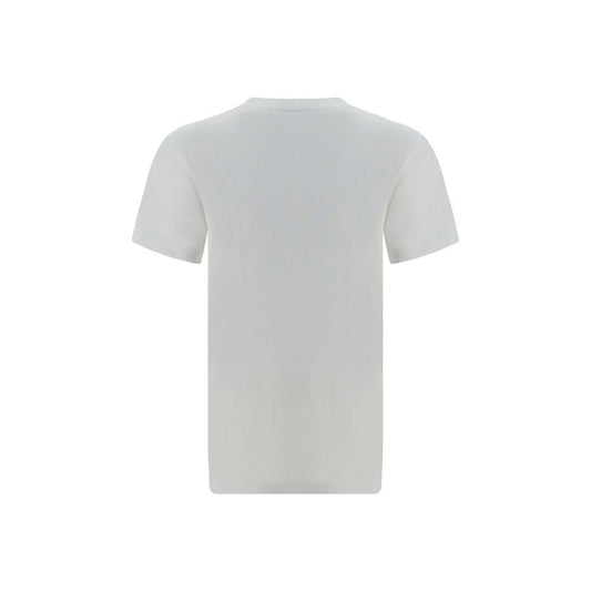 Back view of Burberry cotton T-shirt with ribbed crew neck and iconic monogram, monochrome pattern, regular fit.