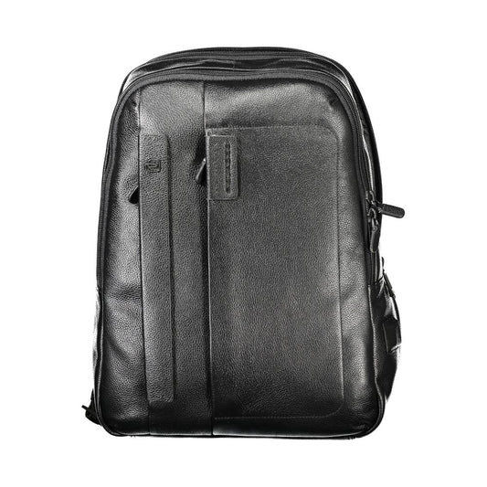 Piquadro Black Leather Men Backpack Piquadro Dark Slate Gray